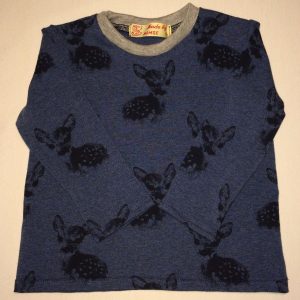 T-shirt-med-lange-aermer-blaa-melange-med-raadyr-(sorte)-bomuld-elastan-15010