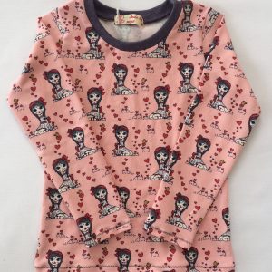 T-shirt-med-piger-og-hjerter-lange-aermer-oeko-tex-bomuld-elastan
