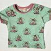 Sommerbluse-mintgroen-med-piger-og-hunde-oeko-tex-95-5-bomuld-elastan