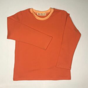 Langaermet-t-shirt-orange-oeko-tex-bomuld-elastan