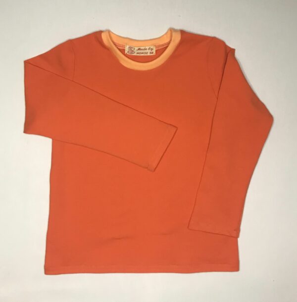 Langaermet-t-shirt-orange-oeko-tex-bomuld-elastan