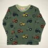 Groen-t-shirt-med-traktorer-oeko-tex-bomuld-elastan