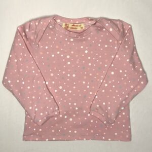 Bluse-lyseroed-med-pastelbomber-med-amerikansk-lukning-oekologisk-jersey-bomuld-elastan